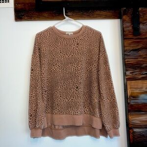 Faded Tan and Black Star Crewneck